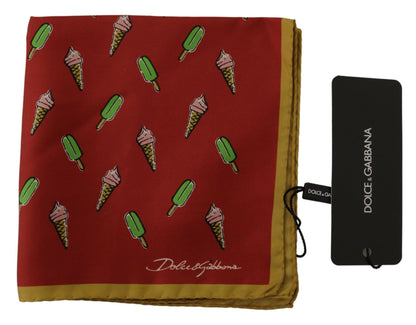 Dolce &amp; Gabbana Multicolor Printed Square Mens Handkerchief Scarf