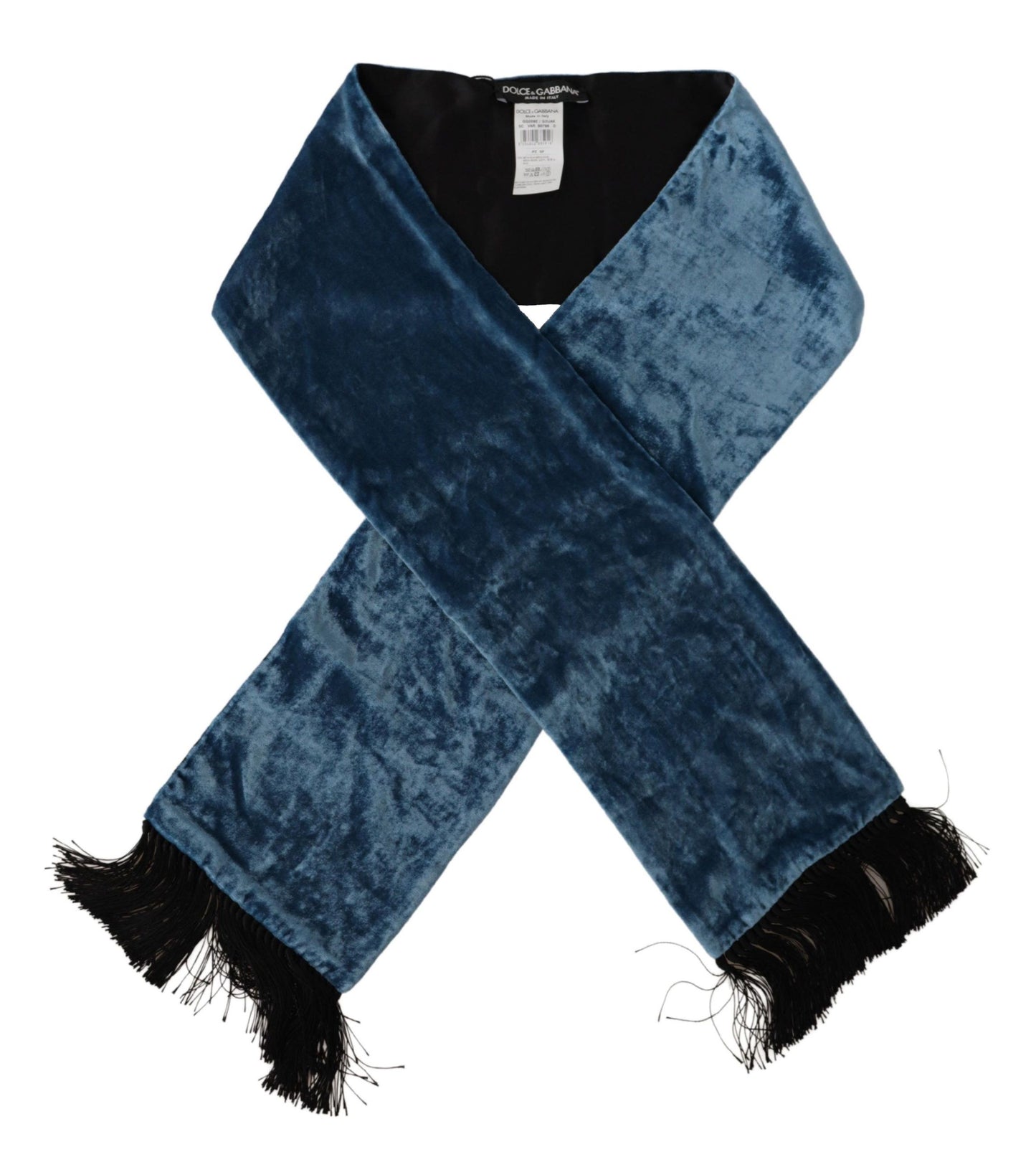 Dolce &amp; Gabbana Blue Velvet Solid Neck Warmer Men's Shawl Scarf