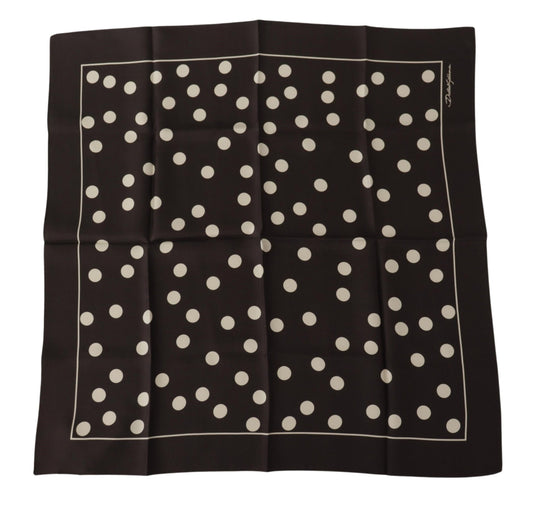 Dolce &amp; Gabbana Black Silk Dotted Square Bandana Handkerchief Scarf