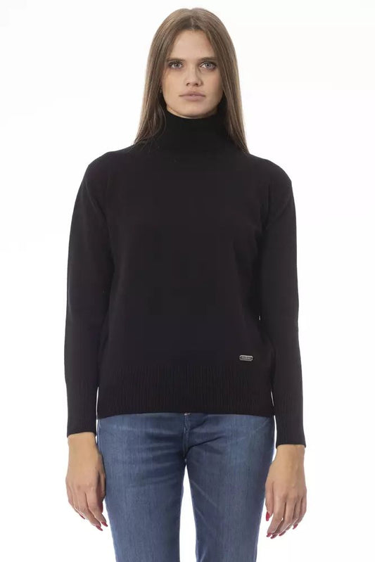 Baldinini Trend Chic Turtleneck Cashmere-Wool Blend Sweater