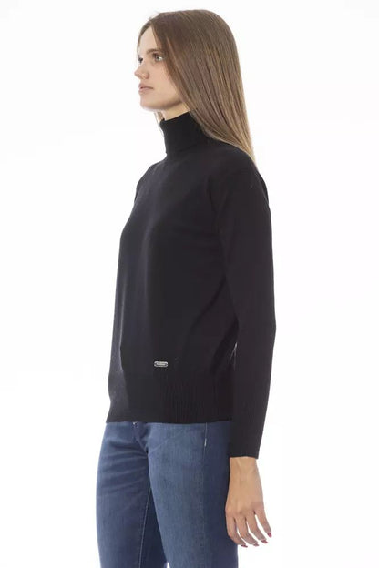 Baldinini Trend Chic Turtleneck Cashmere-Wool Blend Sweater