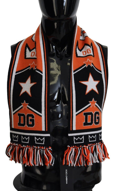 Dolce &amp; Gabbana Multicolor DG Logo Printed Men Neck Wrap Shawl Scarf